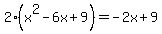 2%28x%5E2-6x%2B9%29=-2x%2B9