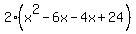 2%28x%5E2-6x-4x%2B24%29