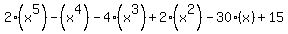 2%28x%5E5%29-%28x%5E4%29-4%28x%5E3%29%2B2%28x%5E2%29-30%28x%29%2B15
