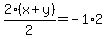 2%28x+%2B+y%29%2F2+=+-1%2A2