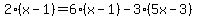 2%28x-1%29=6%28x-1%29-3%285x-3%29