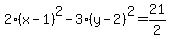 2%28x-1%29%5E2-3%28y-2%29%5E2=21%2F2
