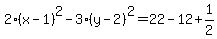 2%28x-1%29%5E2-3%28y-2%29%5E2=22-12%2B1%2F2