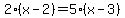 2%28x-2%29=5%28x-3%29