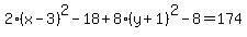 2%28x-3%29%5E2-18%2B8%28y%2B1%29%5E2-8=174