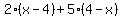 2%28x-4%29+%2B+5%284-x%29