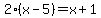 2%28x-5%29=x%2B1