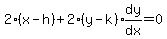 2%28x-h%29%2B2%28y-k%29expr%28dy%2Fdx%29=0