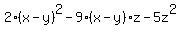 2%28x-y%29%5E2-9%28x-y%29z-5z%5E2