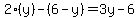 2%28y%29-%286-y%29+=+3y-6