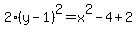 2%28y-1%29%5E2=+x%5E2++-4%2B2