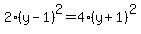 2%28y-1%29%5E2+=+4%28y%2B1%29%5E2