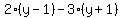 2%28y-1%29+-+3%28y%2B1%29
