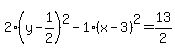 2%28y-1%2F2%29%5E2-1%28x-3%29%5E2=13%2F2