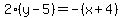 2%28y-5%29=-%28x%2B4%29