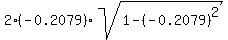 2%2A%28-0.2079%29%2Asqrt%281-%28-0.2079%29%5E2%29