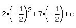 2%2A%28-1%2F2%29%5E2+%2B+7%2A%28-1%2F2%29+%2B+c