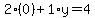 2%2A%280%29%2B1%2Ay=4