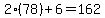 2%2A%2878%29%2B6+=+162