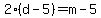 2%2A%28d+-+5%29+=+m+-+5