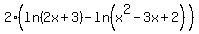 2%2A%28ln%282x%2B3%29-ln%28x%5E2-3x%2B2%29%29