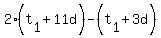 2%2A%28t%5B1%5D+%2B+11d%29+-+%28t%5B1%5D%2B3d%29