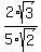 2%2A+sqrt%283%29%2F5sqrt%282%29+