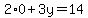 2%2A0%2B+3y+=+14