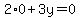 2%2A0%2B3y=0