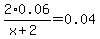 2%2A0.06%2F%28x%2B2%29=0.04