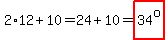 2%2A12%2B10=24%2B10=highlight%2834%5Eo%29