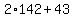 2%2A142%2B43