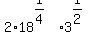 2%2A18%5E%281%2F4%29%2A3%5E%281%2F2%29