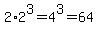 2%2A2%5E3=4%5E3=64