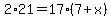 2%2A21=17%287%2Bx%29