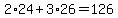 2%2A24%2B3%2A26=126