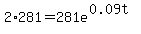 2%2A281=281e%5E%280.09t%29