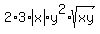 2%2A3%2Aabs%28x%29%2Ay%5E2%2Asqrt%28xy%29