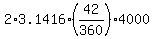 2%2A3.1416%2A%2842%2F360%29%2A4000