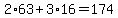 2%2A63%2B3%2A16=174