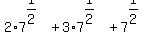 2%2A7%5E%281%2F2%29%2B3%2A7%5E%281%2F2%29%2B7%5E%281%2F2%29