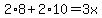 2%2A8%2B2%2A10=3x