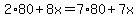 2%2A80%2B8x=7%2A80%2B7x