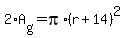 2%2AA%5Bg%5D+=+pi%2A%28r+%2B+14%29%5E2