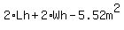 2%2ALh%2B2%2AWh-+5.52m%5E2
