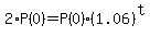 2%2AP%280%29+=+P%280%29%2A%281.06%29%5Et