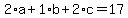 2%2Aa%2B1%2Ab%2B2%2Ac=17