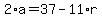 2%2Aa+=+37+-+11%2Ar