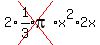 2%2Across%28expr%281%2F3%29pi%29%2Ax%5E2%2A2x