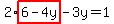2%2Ahighlight%286-4y%29-3y=1
